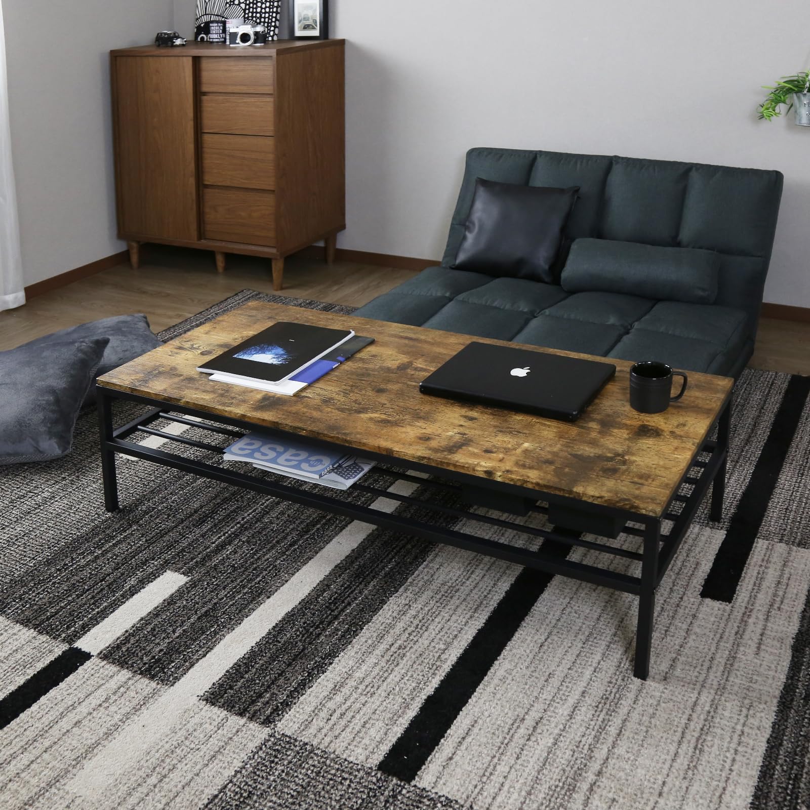 Amazon｜DORIS ドリス テーブル センターテーブル 収納棚付き ロー